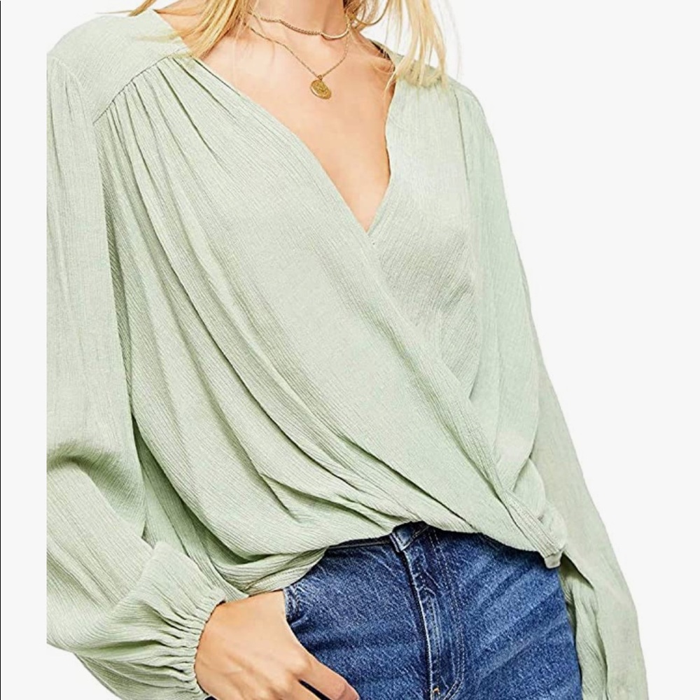 Free People - Check On It Wrap Top - Picture 5 of 7